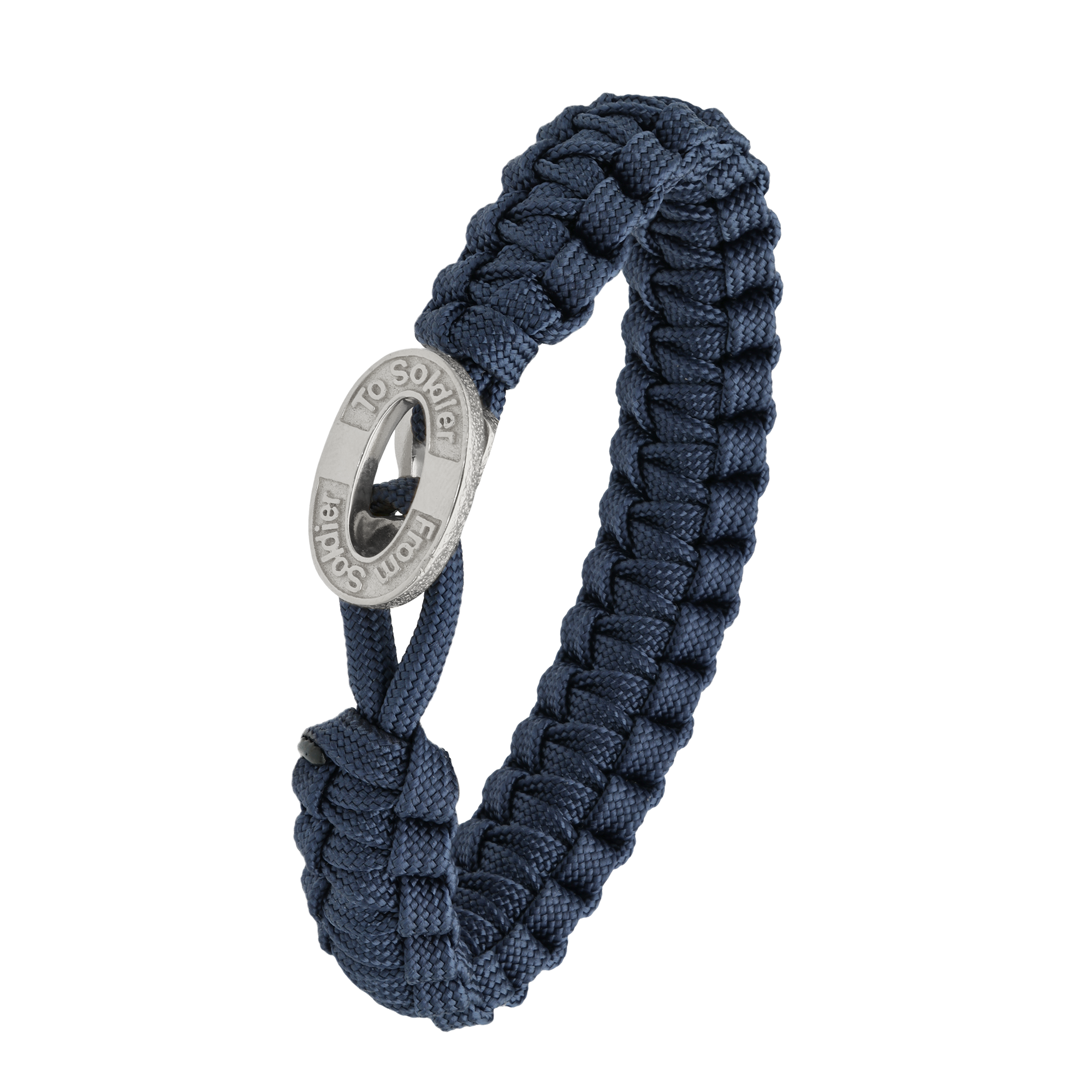 From Soldier to Soldier blåt armbånd med oxideret stållås – Aagaard