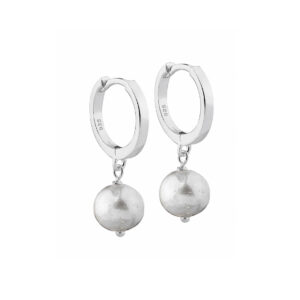 WHISPER PEARL HOOP øreringe i 925 sterling sølv – Aqua Dulce