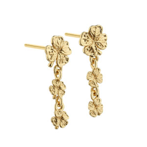CLOVER LONG ørestikker i forgyldt 925 sterling sølv – Aqua Dulce