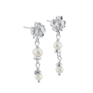 CLOVER PEARL ørestikker i 925 sterling sølv – Aqua Dulce