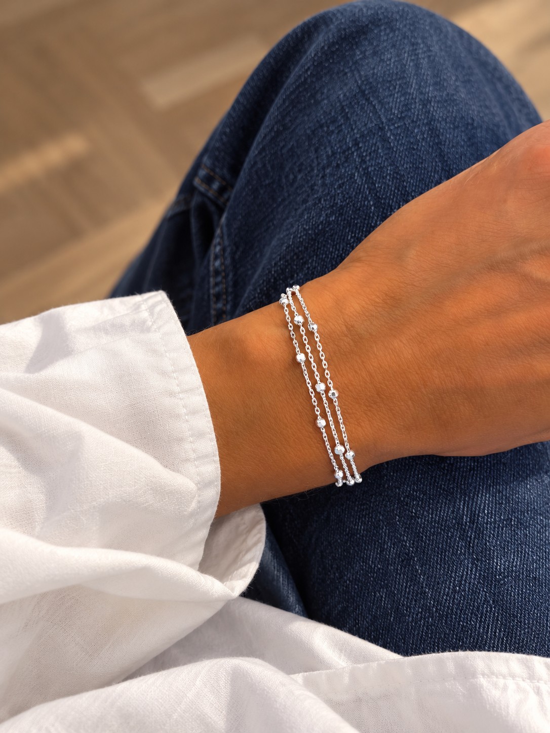 Armbånd i sølv med 3 kæder - Guld & Sølv Design 8880