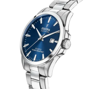 Festina Swiss Made Classic Steel herreur blå skive 41 mm – F20024/3
