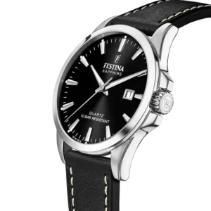 Festina Swiss Made herreur med sort læderrem – F20025/4