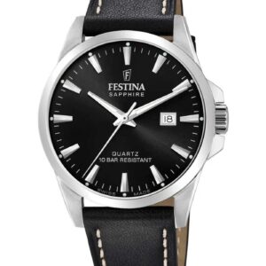 Festina Swiss Made herreur med sort læderrem – F20025/4