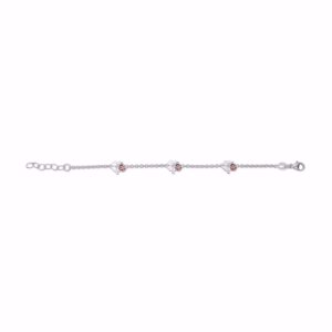 Børne sølv armbånd blomst & mariehøne - Guld & Sølv Design 81002