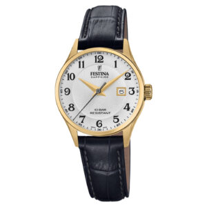 Festina Swiss Made dameur med tal og læderem – F20011/5