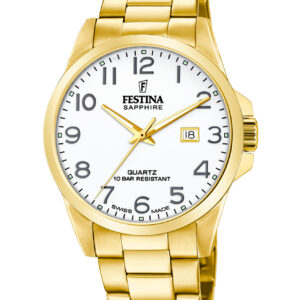 Festina Swiss Made herreur med hvid skive og tydelige tal – F20044/1
