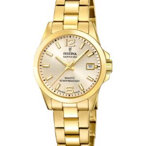 Festina dameur Swiss Made med guldfarvet skive – F20050/2