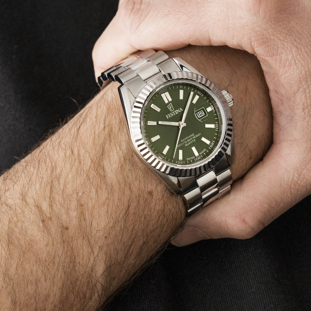 Festina herreur Swiss Made med grøn skive – F20084/C - Billede 2