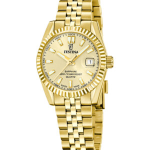 Festina dameur Swiss Made med guldfarvet skive – F20089/2