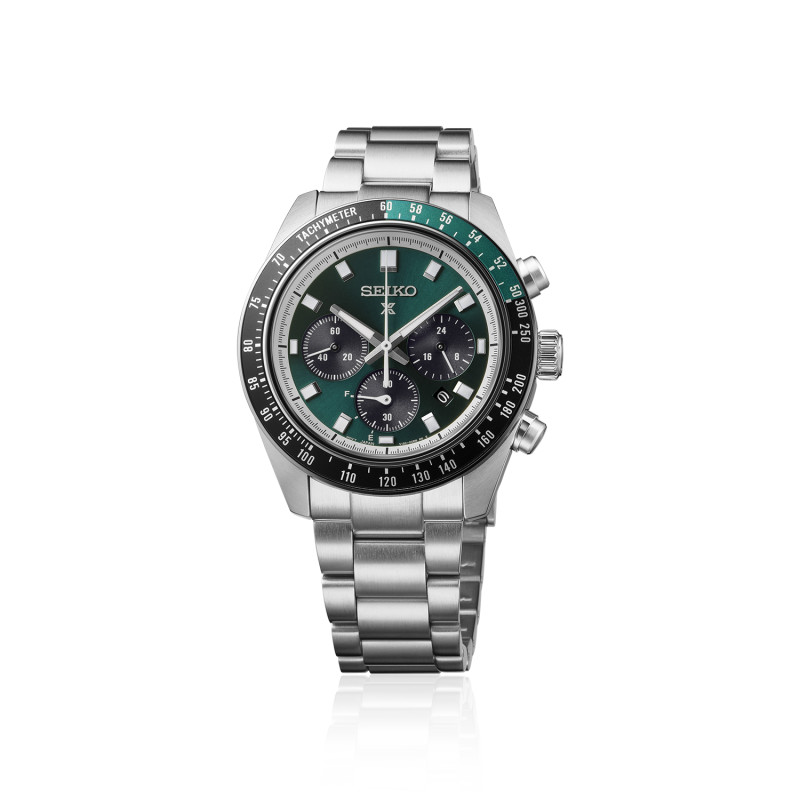 Seiko Prospex Speedtimer Solar Chronograph herreur med grøn urskive – HBJ003P1