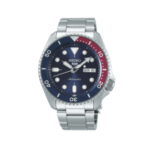 Seiko 5 Sports Automatic herreur med blå urskive og blå/rød krans – SRPD53K1