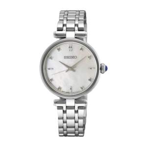 Seiko Classic dameur i stål med perlemorsurskive og diamanter – HGH005P1